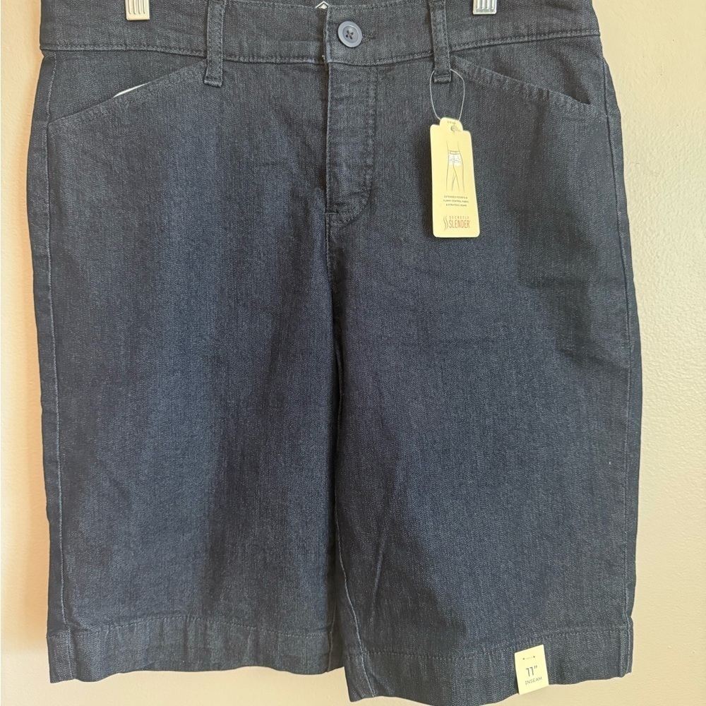 St. John's Bay Bermuda Dark Blue Jean Shorts